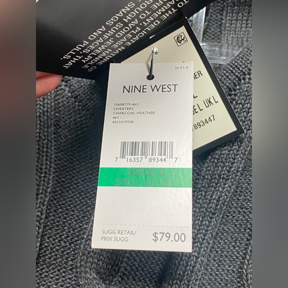 Nine West gray cable knit sweat dress size large - Picture 5 of 7